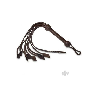 Introducing the Prowler Red Leather Flogger BRN - Exquisite Brown Leather Flogger for Intense Impact and Sensation - Model Red Brown 120 - Unisex BDSM Pleasure Toy - Brown