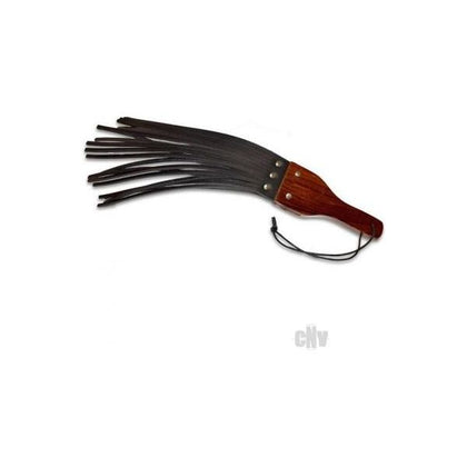 Introducing the Prowler Red Leather Wood Fringe Black Luxury Impact Play Paddle - Model XX002 - Unisex - Sensory Rich Experience