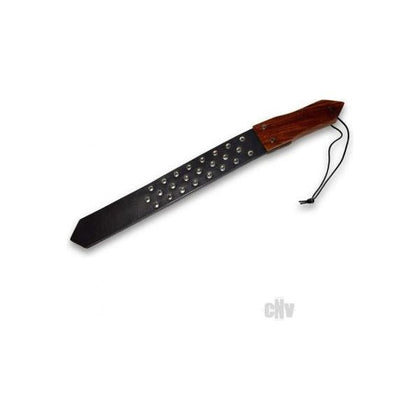 Bridle's Prowler RED Leather and Wood Studded Paddle - Model 1X - Unisex Impact BDSM Toy - Intense Sensation - Black