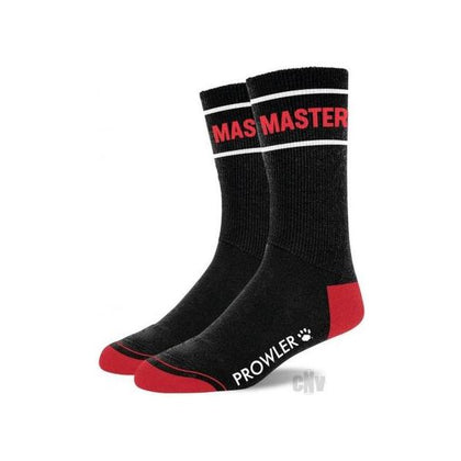 Ladies and gentlemen, behold the Prowler Red Master Socks No. X1 for Men, in Dashing Black and Red, the Epitome of Comfort and Style!