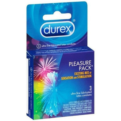 Durex Pleasure Pack 3pk - Assorted Condoms for Adventurous Couples - Enhance Your Love Life with Variety and Excitement
