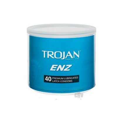 Trojan ENZ Lubricated Latex Condoms - 40 Piece Display Bowl - Premium Quality STD and Pregnancy Risk Reduction - Silky Smooth Comfort and Sensitivity - Special Reservoir End for Extra Safety - Electronically Tested for Reliability