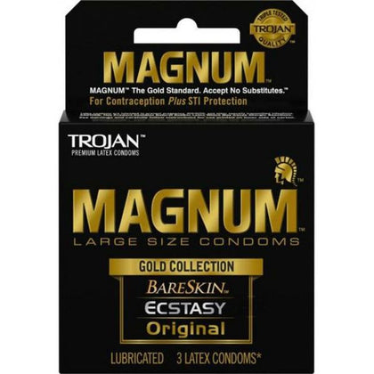 Trojan Magnum Large Size Condoms Gold Collection 3 Pack - Premium Assortment of Magnum Large Size Condoms for Ultimate Pleasure and Protection