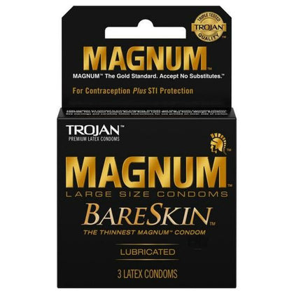 Trojan Magnum Bareskin 3 Pack Large Size Condoms - Ultra-Thin Pleasure and Comfort for Enhanced Sensitivity - Model: Magnum BareSkin - Size: Large - Gender: Unisex - Designed for Ultimate Pleasure and Intimacy - Color: Natural