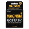 Trojan Magnum Ecstasy Latex Condoms 3 Pack - Revolutionary Comfort Shape for Unparalleled Pleasure - Model X3MAG-ECST - For Men - Stimulating Texture - Secure Fit - Ultra Smooth Lubricant - Natural Feel - Pack of 3 - Black
