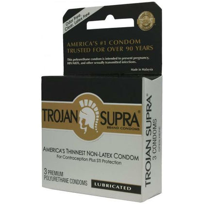 Trojan Supra Microsheer Non Latex Lubricated Condoms - Ultra Thin, Comfortable, and Latex-Free