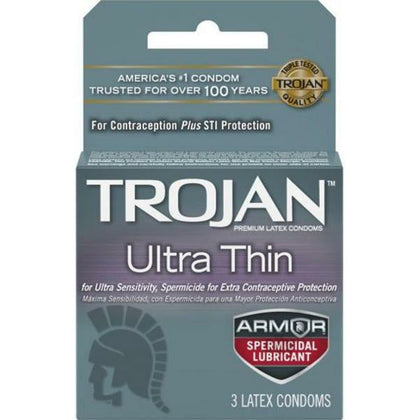 Trojan Ultra Thin Armor Spermicide 3 Pack Latex Condoms

Introducing the Trojan Ultra Thin Armor Spermicide 3 Pack Latex Condoms - Unleash Your Sensuality with Unparalleled Protection and Pleasure