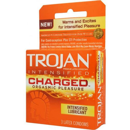 Trojan Intensified Charged Orgasmic Pleasure Condoms 3pk - The Ultimate Pleasure Experience for Couples - Adult Naughty Store