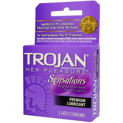 Trojan Her Pleasure Sensations Condom Lubricated 3 Pack