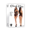 Barely B Split Cup Slip Thong Panty Blk - Sensual Black Mesh Chemise and G-String Set for Women, Perfect for Intimate Moments - One Size - Adult Naughty Store