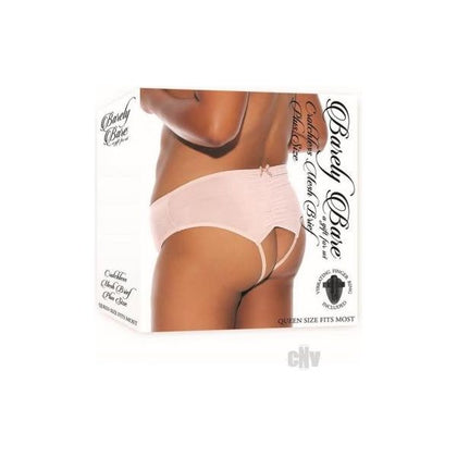 Barely B Crotchless Mesh Brief PS Peach - Plus Size Women's Erotic Panties for Intimate Delights