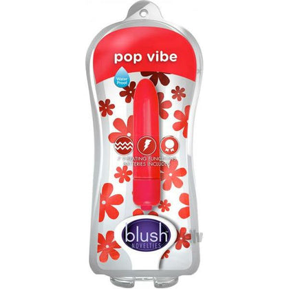 Blush Novelties Pop Vibe Cherry Red - Compact 7-Function Waterproof Clitoral Stimulator