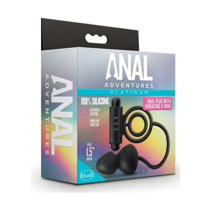 Anal Adventures Platinum Plug Vibe C-Ring - Model APV-CR01 - Unisex Anal Pleasure - Black - Adult Naughty Store