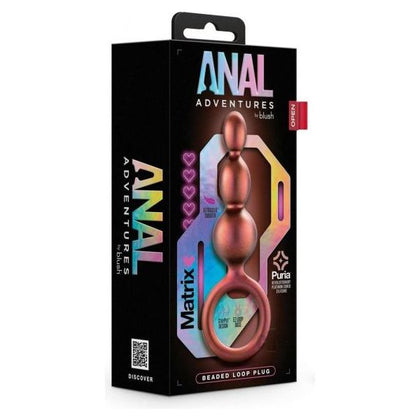 Anal Adv Matrix Beaded Loop Plug - Copper: The Ultimate Intimate Sensation for Adventurous Anal Exploration - Model AX-2001 - Unisex Pleasure - Copper Delight