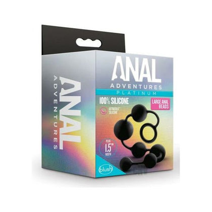 Anal Adventure Platinum LG Anal Beads - Model AB-1234 - Unisex - Sensational Anal Stimulation - Midnight Black