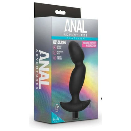 Anal Adventure Platinum Vibe P-mass 04: Rechargeable 10-Function Silicone Anal Plug for Sensational Pleasure - Black