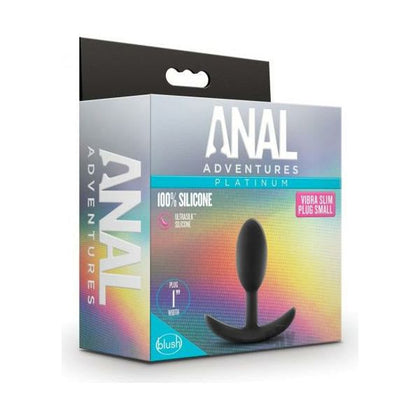 Anal Adventures Platinum Vibra Slim Plug SM-01 - Unisex Anal Pleasure Toy (Black) - Adult Naughty Store