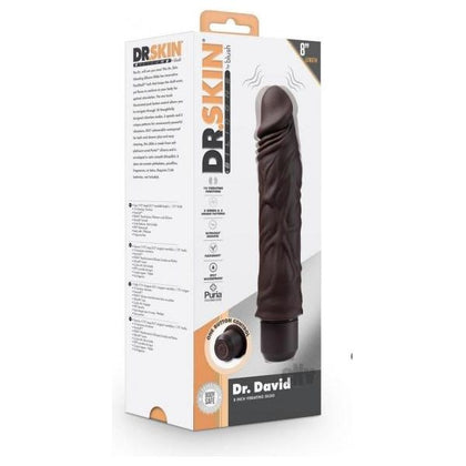 Dr. Skin Silic Dr. David Vibrate 8 Brown - Vibrating Silicone Dildo for Unparalleled Pleasure - Adult Naughty Store