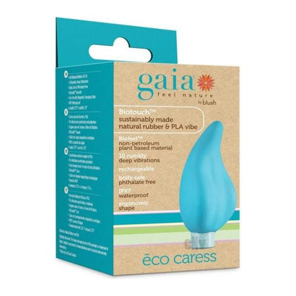 Gaia Eco Caress Aqua - Latex-Free Natural Rubber 10-Speed Waterproof Vibrator for Women - Curved Tip for Pinpoint Stimulation - Ultrasilk® Smooth - Model: EC-1001-AQ - Adult Naughty Store