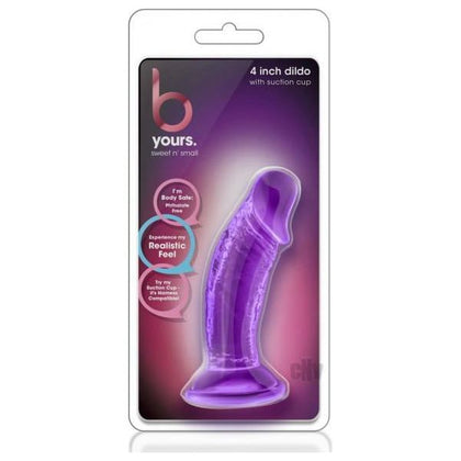 B Yours Sweet N Small Purple 4 - Compact Realistic Suction Cup Dildo for Beginners - Model BSSN-4 - Unisex - Intense Pleasure - Purple - Adult Naughty Store