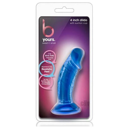 B Yours Sweet N Small Blue 4 - Compact Blue Suction Cup Dildo for Beginners, Model BSN-4, Unisex, Perfect for Intimate Stimulation