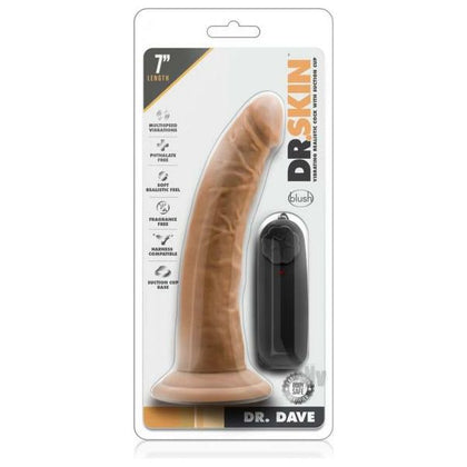 Dr. Skin Dr. Dave Vibe 7 Inch Vibrating Cock with Suction Cup - Realistic Dildo for Sensual Pleasure - Model DSV-7 - Unisex - Deep Penetration - Flesh - Adult Naughty Store