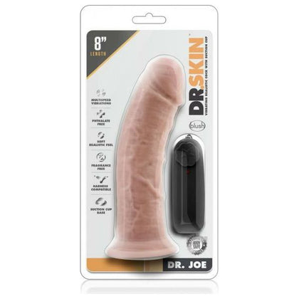 Dr. Skin Dr. Joe Vibe Cock W-Suction - 8 Inch Realistic Vibrating Dildo for Enhanced Pleasure - Model: V8S-2021 - Male - Multi-Speed - Suction Cup Base - Vanilla - Adult Naughty Store