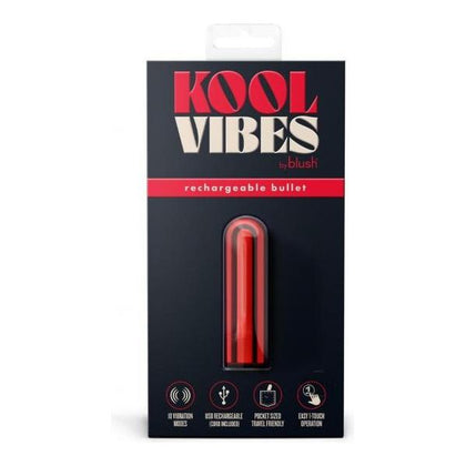 Introducing Kool Vibes Cherry Mini Bullet Vibrator Model 001 for Women: Clitoral Stimulation in Playful Cherry Red - Adult Naughty Store