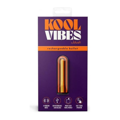 Introducing the Kool Vibes Tangerine Mini Bullet Vibrator - Model KV-MB01 - Ideal for Clitoral Stimulation - Vibrant Orange - Adult Naughty Store