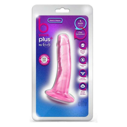 Blush B Yours Plus Hard n' Happy Pink - Realistic G-Spot and P-Spot Dildo for Pleasureful Play! - Adult Naughty Store