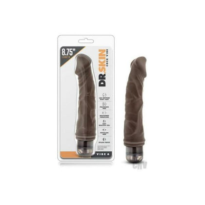 Dr Skin Vibe 6 Chocolate - Multi-Speed Waterproof Vibrating Dildo for Deep Pleasure - Brown - Adult Naughty Store