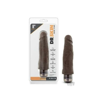 Dr Skin Vibe 14 Chocolate - Powerful Vibrating Dildo for Intense Pleasure - Model DS14CH - Unisex - Designed for Deep Penetration and Sensual Stimulation - Dark Brown - Adult Naughty Store