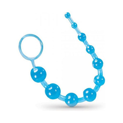 Blush Novelties Basic Anal Beads Blue - Model AB-10: Ultimate Pleasure for All Genders and Sensational Anal Stimulation - Adult Naughty Store