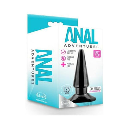 Anal Adventures Easy Plug Black - Model AP-001 - Unisex Anal Pleasure Toy - Adult Naughty Store