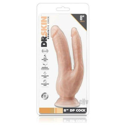 Dr. Skin 8 Inch DP Vanilla Double Penetration Dildo for Women - Realistic Dual Dong Pleasure - Model DS8-VAN