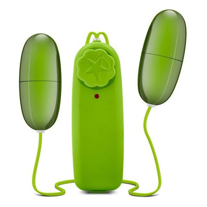 B Yours Double Pop Eggs Lime Green Vibrating Bullet - Enhanced Pleasure for Couples - Adult Naughty Store