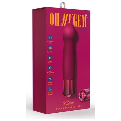 Gem Classy Garnet - CG-01 Dual Stimulation Pleasure Wand for Unisex Intimate Exploration - Deep Red - Adult Naughty Store