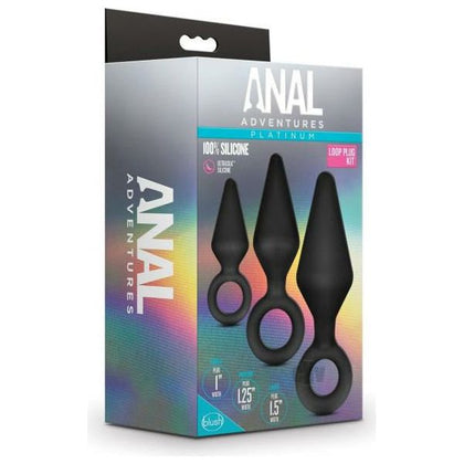 Anal Adventure Platinum Loop Plug Kit - Model APL-300: Unisex Anal Pleasure in Sensational Silver