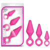 SiliconeX Pleasure Plug Set - Model SX-3000 - Unisex Anal Toy Kit - Fuchsia Pink - Adult Naughty Store