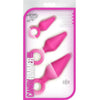 SiliconeX Pleasure Plug Set - Model SX-3000 - Unisex Anal Toy Kit - Fuchsia Pink - Adult Naughty Store