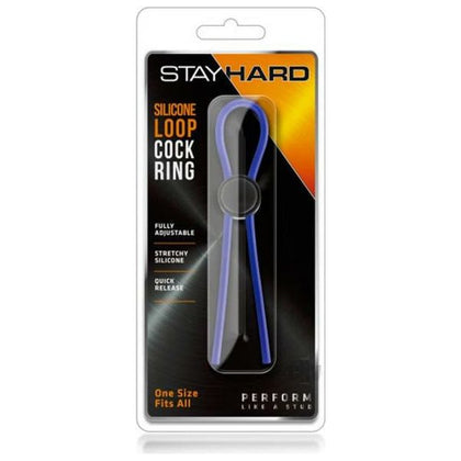 Stay Hard Silicone Loop Cock Ring Blue - Adjustable Lasso Style Locking Slide for Maximum Performance and Pleasure (Model: SH-CLR-BLU) - Adult Naughty Store