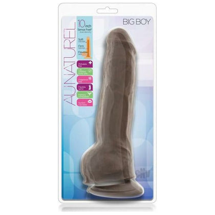 Au Naturel Big Boy Chocolate 10-Inch Dual Density Dildo - Model 2022 - For Men - Ultimate Pleasure Experience - Dark Brown - Adult Naughty Store