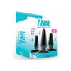 Anal Adventures Basic Plug Kit Black: Versatile Anal Training Set for Intimate Exploration and Pleasure - Adult Naughty Store