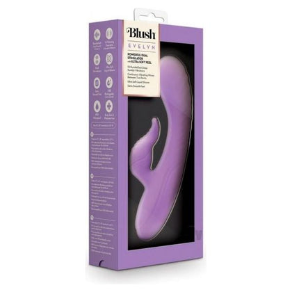 Introducing the Blush Coll Evelyn Purple Rabbit Vibrator Model E-10: The Ultimate Dual-Stimulation Silicone Companion for Her Pleasure