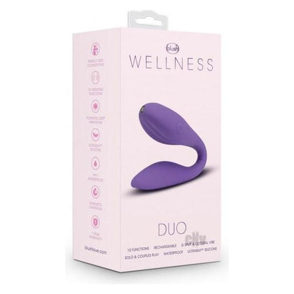 Wellness Duo Purple Couples Vibrator - Model WDV-10: G-Spot and Clitoral Stimulation for Solo or Partner Play - Adult Naughty Store