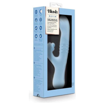 🌟 Passionate Pleasure Enhancer: Blush Devin Blue Rabbit Vibrator Model DEV102 - Women's G-Spot & Clitoral Stimulation