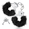 Temptasia Plush Fur Cuffs - Black Handcuffs - Model X123 - Unisex - Sensual Bedroom Bondage - Black - Adult Naughty Store