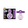 Introducing the PleasureMax Lick It Vibrating Double Strap Cock Ring Purple - Model X1: The Ultimate Couples' and Solo Pleasure Enhancer - Adult Naughty Store