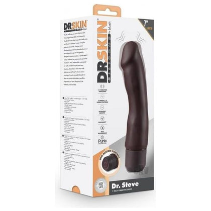 Dr. Skin Silic Dr. Steve Vibrate 7 Brown - FlexiShaft Vibrating Silicone Dildo for Uncommonly Powerful Pleasure - Adult Naughty Store