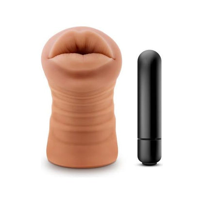 M For Men Isabella Mocha Tan Mouth Stroker - Premium Realistic Male Pleasure Toy - Model ISB-001 - For Sensational Oral Stimulation - Rich Mocha Tan Color - Adult Naughty Store